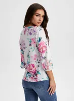 Floral Print 3/4 Sleeve Top