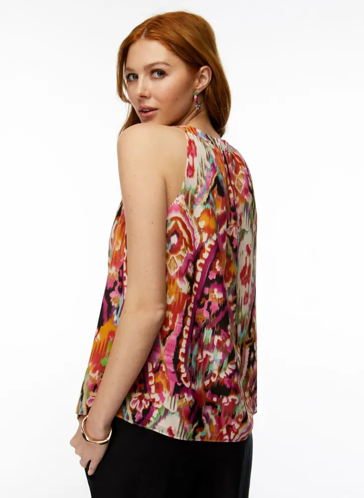 Abstract Print Sleeveless Blouse