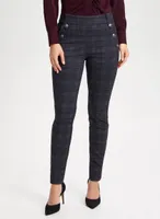 Slim Leg Checkered Pull-On Pants