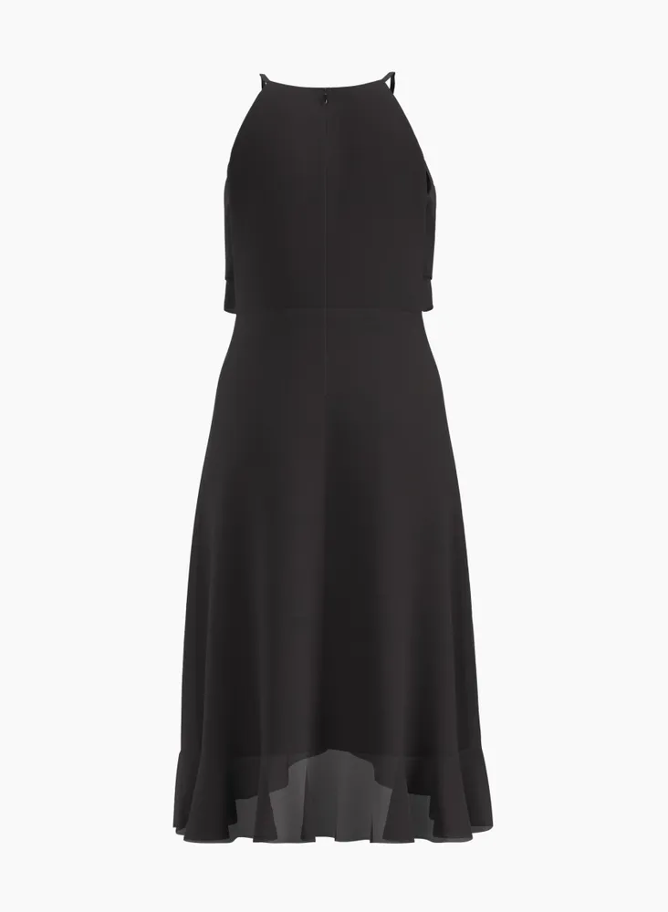 Halter-neck dress with ruffle details - Women