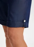 Pull-on Cuffed Tencel Shorts