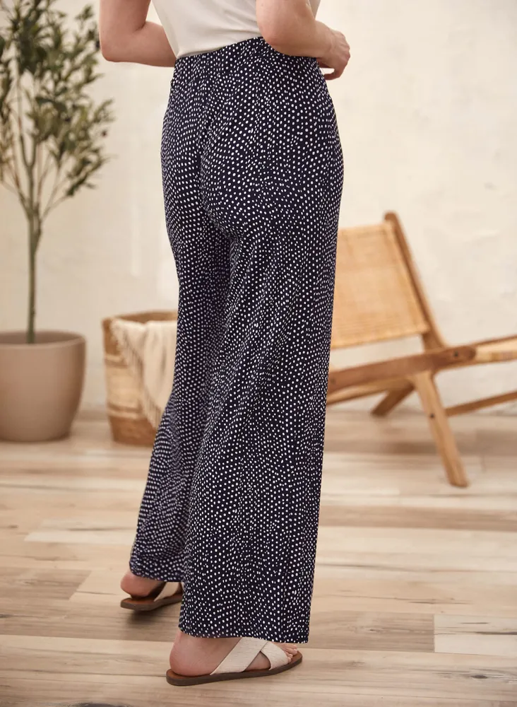 Dot Print Pull-On Pants