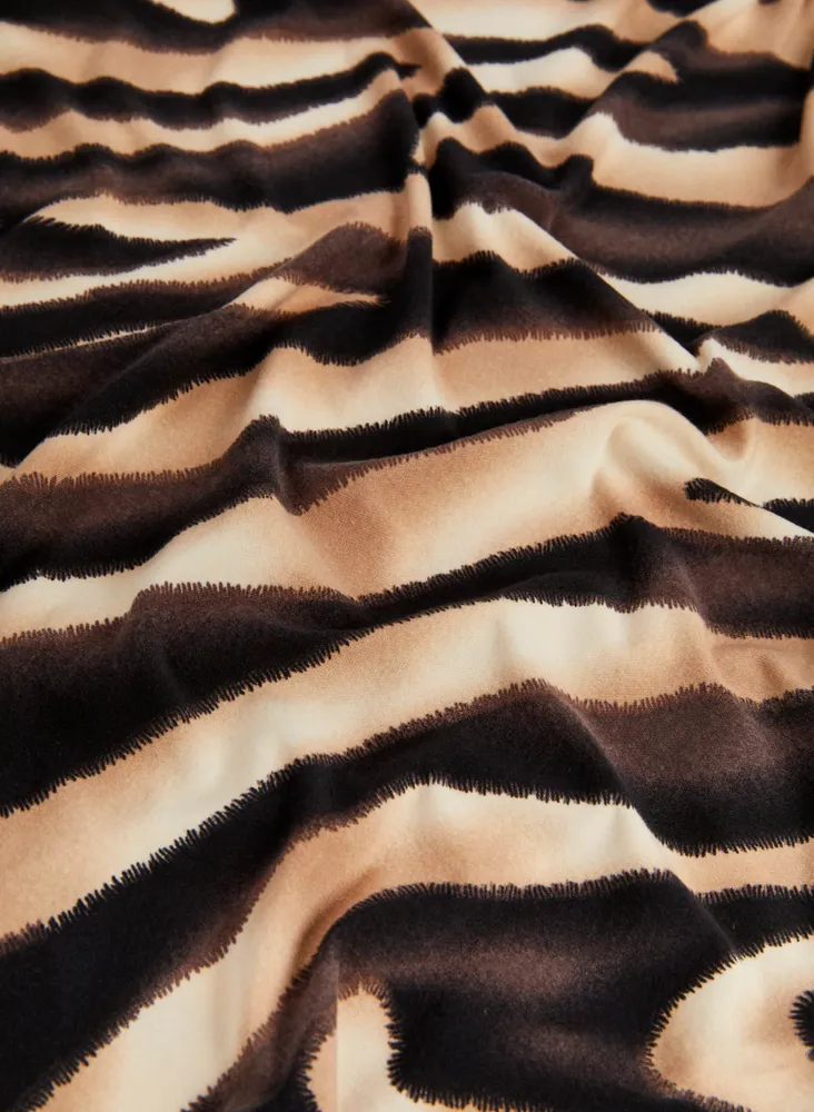 Animal Print Shirred Neck Top