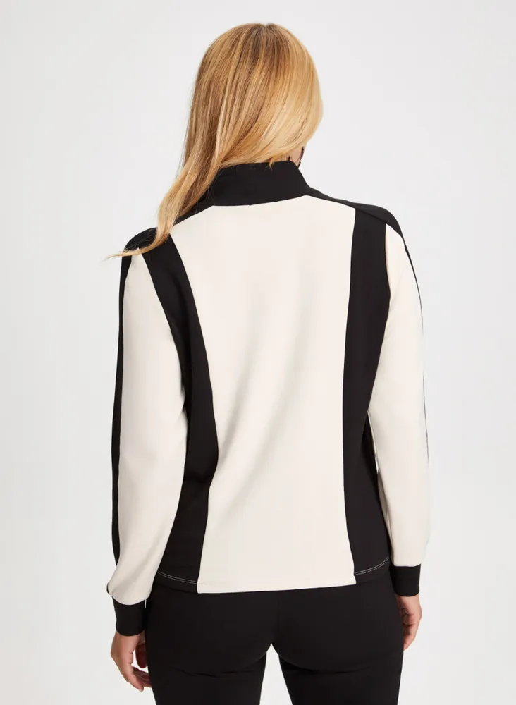 Colour Block Zip Detail Top