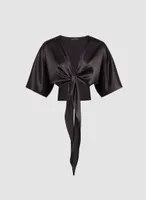 Elbow Sleeve Satin Kimono