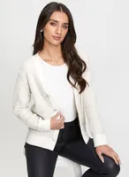 Rhinestone Button Knit Cardigan