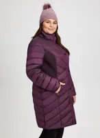 Vegan Down Chevron Quilted Coat