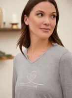 Slogan V-Neck Pyjama Top