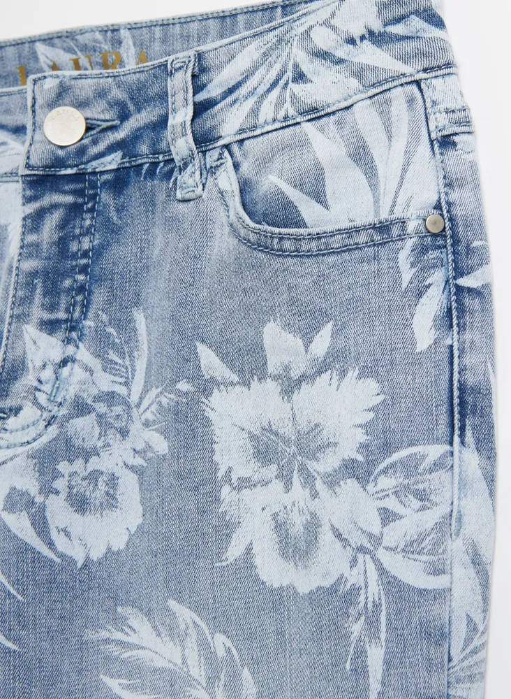 Floral Denim Pants