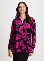 Floral Print Asymmetric Blouse