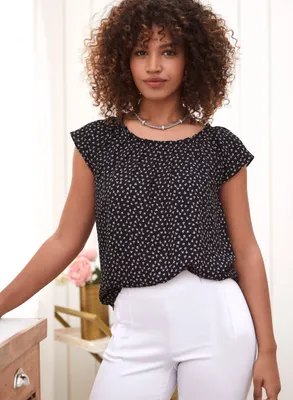 Floral Print Ruffle Sleeve Blouse