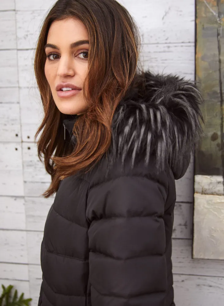 Down Blend Quilted Coat
