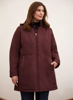 Detachable Hood Quilted Coat