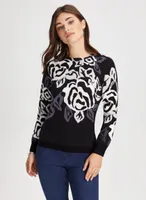 Rose Print Sweater