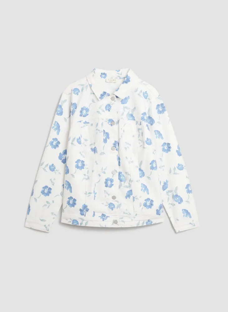 Floral Motif Denim Jacket