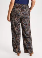 Paisley Print Wide Leg Pants