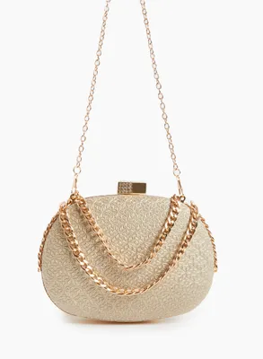 Oval Chain Link Detail Clutch