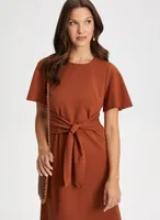 Flutter Sleeve Tie Waist Dress