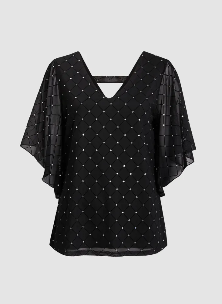 Diamond Motif Sequin Top