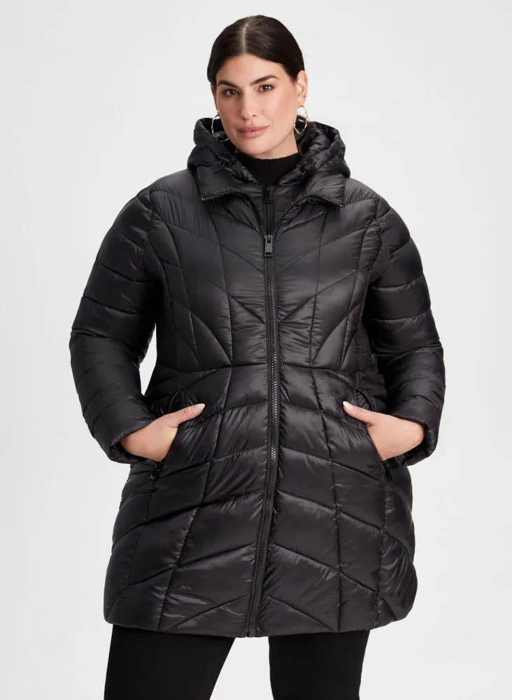 Packable Vegan Down Quilted Coat