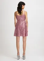 Square Neck Sequin Dress