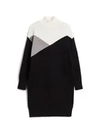 Colour Block Knit Sweater Dress