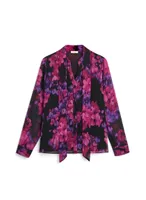 Blurred Floral Print Blouse