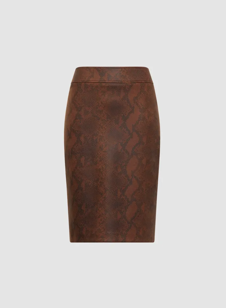 Snakeskin Motif Pencil Skirt