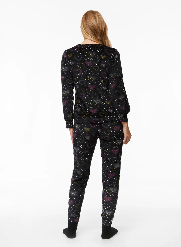 Velour Star Motif Pyjama Set