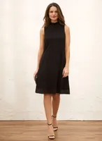 High Neck Plissé Dress