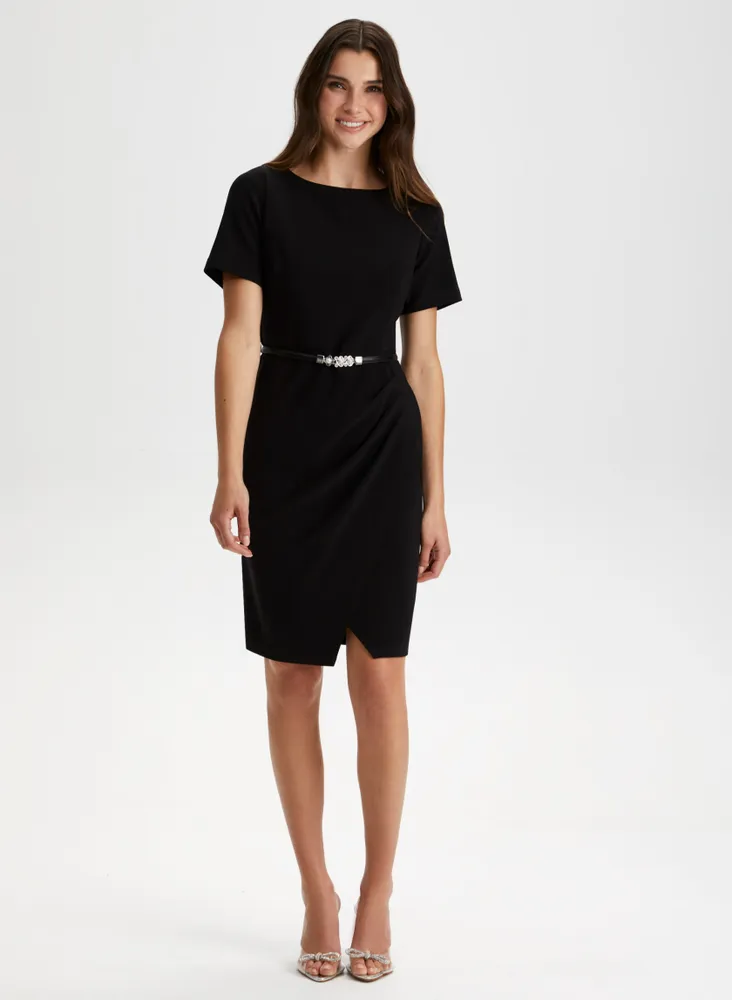 Laura Petites Belted Sheath Dress