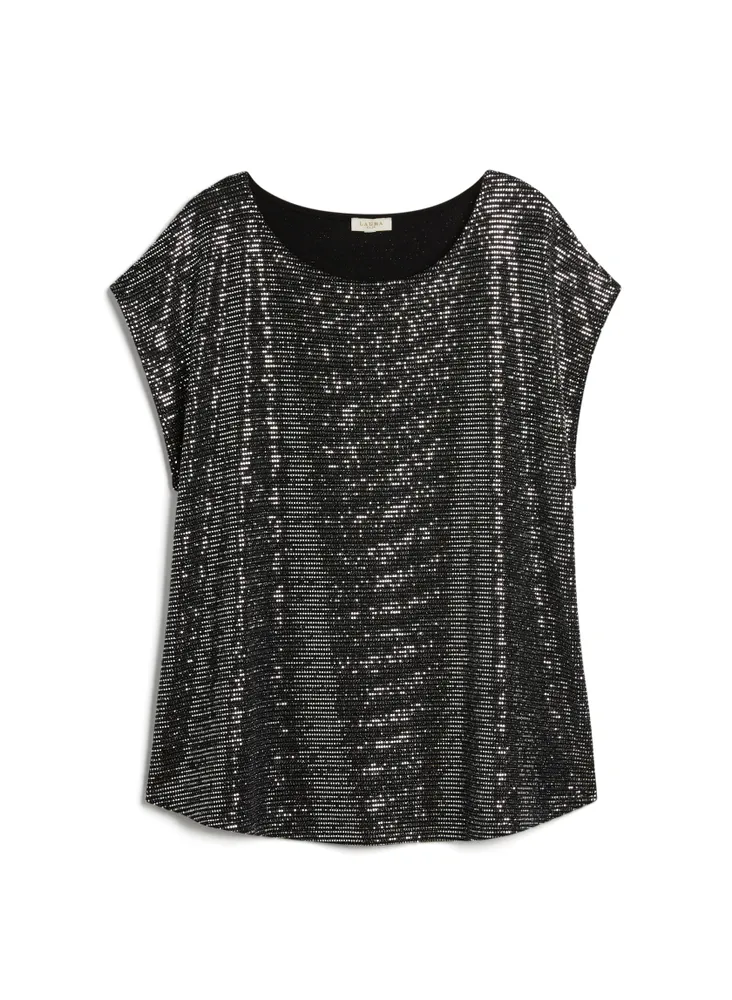 Sequin Drop Shoulder Top