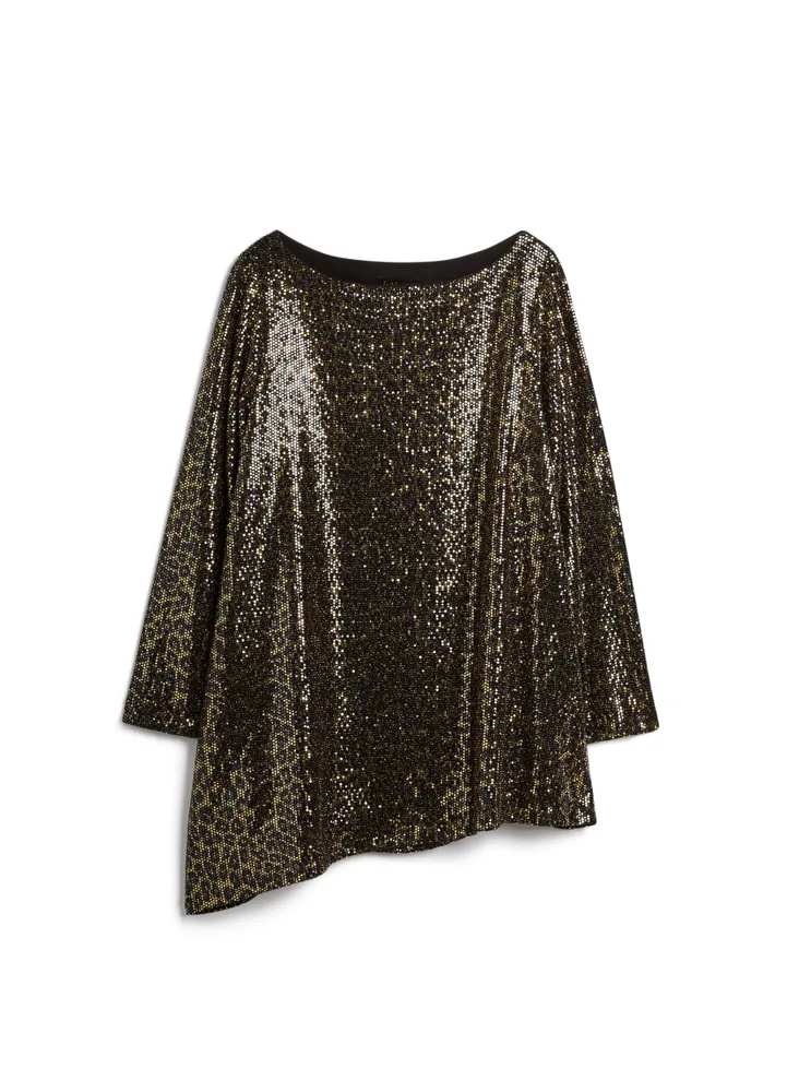 Animal Print Sequin Top