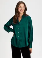 Satin Rhinestone Detail Blouse