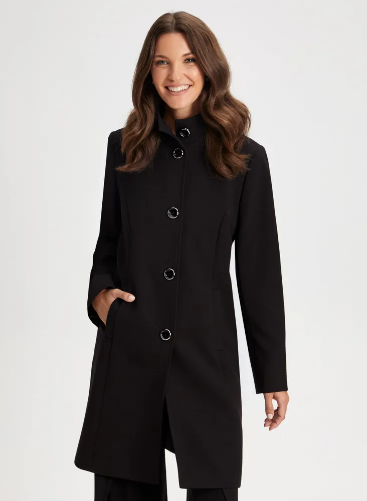 Structured Button Front Coat