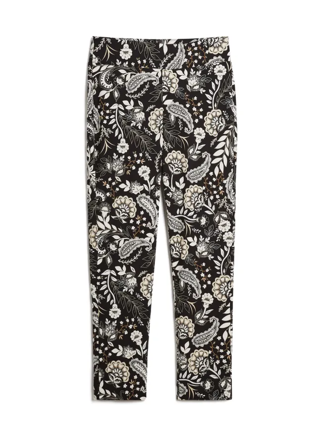 Laura Floral Print Pants - Black