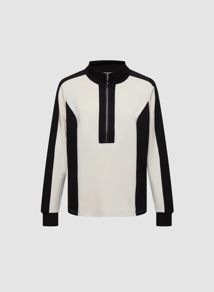 Colour Block Zip Detail Top