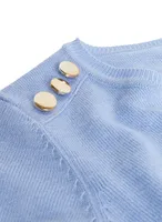 Button Detail Crew Neck Sweater