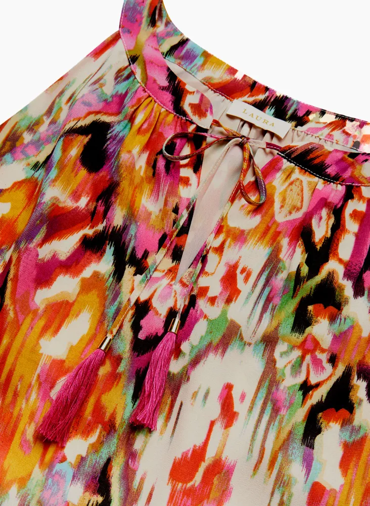 Abstract Print Sleeveless Blouse