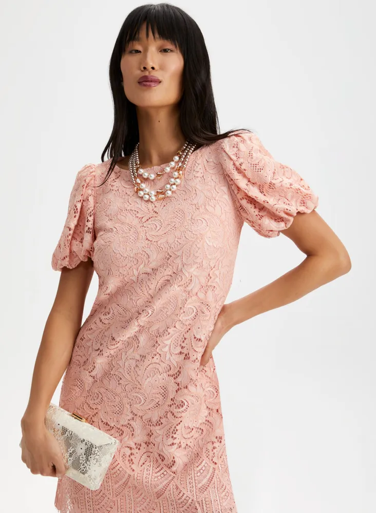 Bow-detail Lace Dress