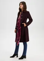 Button-Down Wool Blend Coat