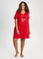 Embroidered Text Nightshirt