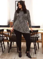 Leopard Print Asymmetric Tunic