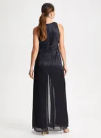 Metallic Halter Neck Jumpsuit