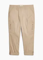 Zipper Detail Cargo Capris