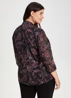 V-Neck Paisley Print Blouse