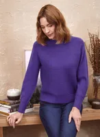 Mock Neck Ottoman Stitch Sweater