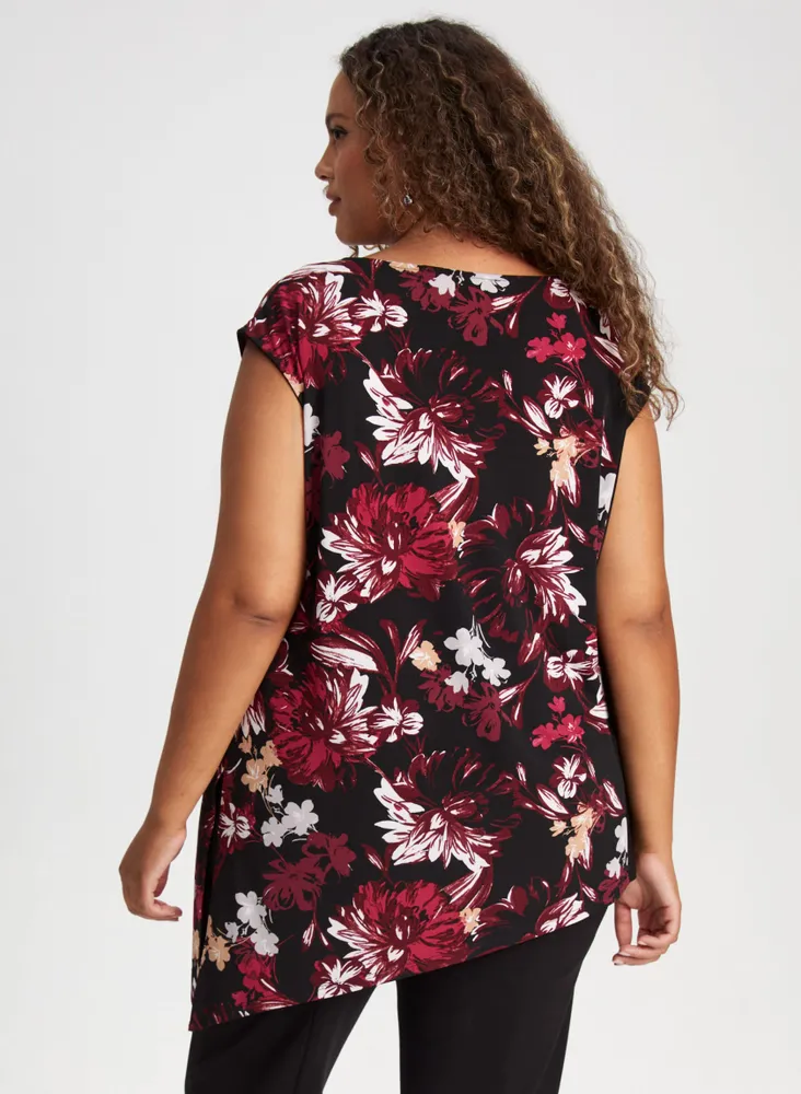 Cap Sleeve Floral Print Top