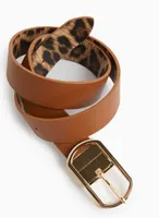 Reversible Leopard Print Belt