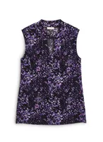 Abstract Floral Print Sleeveless Top